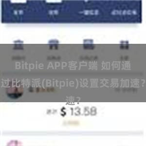 Bitpie APP客户端 如何通过比特派(Bitpie)设置交易加速？